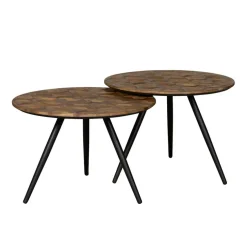 Bijzettafel Alvor Bruin  - set 2 stuks