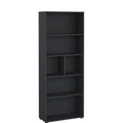 Boekenkast Bram Donkergrijs - 80x205x35 cm