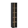 Boekenkast Bram Donkergrijs / Eiken - 41x205x35 cm