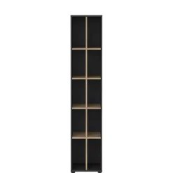 Boekenkast Bram Donkergrijs / Eiken - 41x205x35 cm