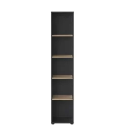 Boekenkast Bram Donkergrijs / Eiken - 41x205x35 cm