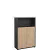 Boekenkast Bram Donkergrijs / Eiken - 80x124x35 cm