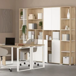 Boekenkast Bram Eiken / Wit - 41x205x35 cm