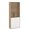 Boekenkast Bram Eiken / Wit - 80x205x35 cm
