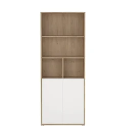 Boekenkast Bram Eiken / Wit - 80x205x35 cm