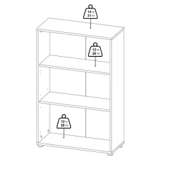 Boekenkast Bram Eiken - 80x124x35 cm