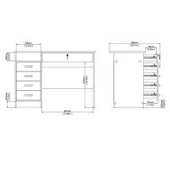 Bureau Boston Eiken - 110x76x49 cm
