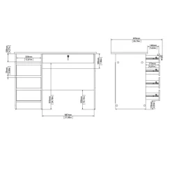 Bureau Boston Eiken - 110x76x49 cm