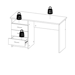 Bureau Boston Eiken - 121x73x49 cm