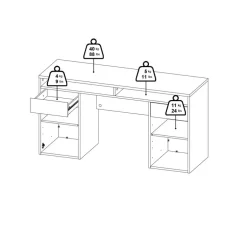 Bureau Boston Hoogglans Wit - 149x78x49 cm