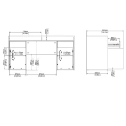 Bureau Boston Hoogglans Wit - 149x78x49 cm