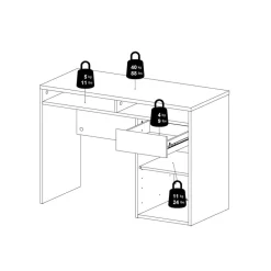 Bureau Boston Zwart - 111x78x49 cm