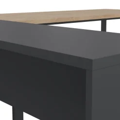 Bureau Bram Donkergrijs / Eiken - 150x76x60 / 150x76x40 cm