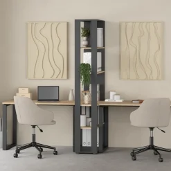 Bureau Bram Eiken / Donkergrijs - 120x76x60 cm