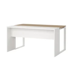 Bureau Bram Wit / Eiken - 150x76x60 / 150x76x40 cm