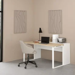 Bureau Bram Wit / Eiken - 150x76x60 / 150x76x40 cm