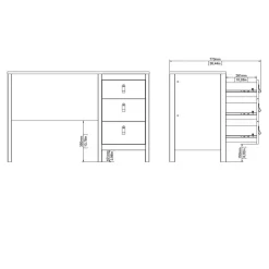 Bureau Dallas Wit - 121x77x48 cm