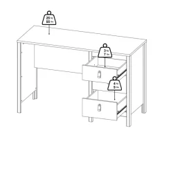 Bureau Dallas Zwart - 121x77x48 cm