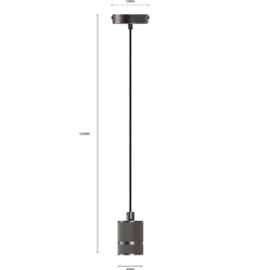 Calex Hanglamp Retro Gun Metal - E27 - Ø 10 cm