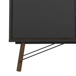 Dressoir Denver Zwart / Walnoot - 150x72x40 cm