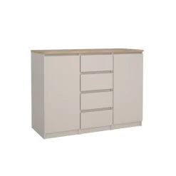 Dressoir Luna Taupe / Eiken - 121x91x50 cm