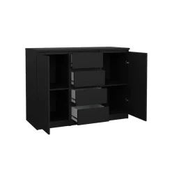 Dressoir Luna Zwart - 121x91x50 cm
