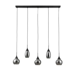 Hanglamp Oriel Zwart - 5 x E27 - 120 cm breed