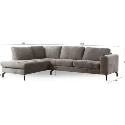 Hoekbank Huppe Links Champagne