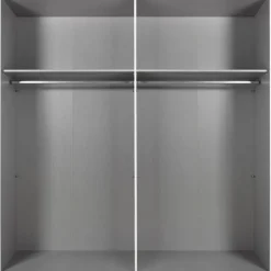 Kledingkast Aalst Donkergrijs Spiegel - 225x210x65 cm