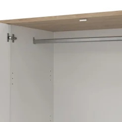 Kledingkast Atlanta Eiken / Hoogglans Wit - 197x202x58 cm