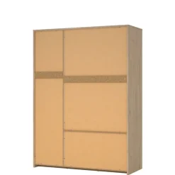 Kledingkast Atlanta Eiken / Hoogglans Wit - 149x202x58 cm