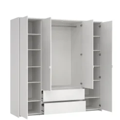 Kledingkast Atlanta Wit - 197x202x58 cm