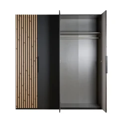 Kledingkast Bakel Donkergrijs - 200x216x58 cm