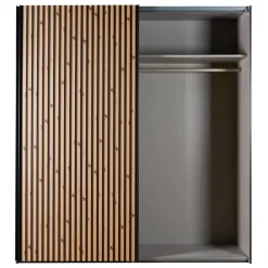 Kledingkast Bakel Donkergrijs - 200x216x65 cm
