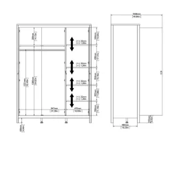 Kledingkast Dallas Eiken - 150x199x59