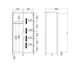 Kledingkast Dallas Eiken - 103x199x59