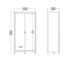 Kledingkast Dallas Wit - 103x199x59