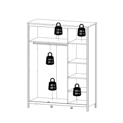Kledingkast Dallas Wit - 150x199x59