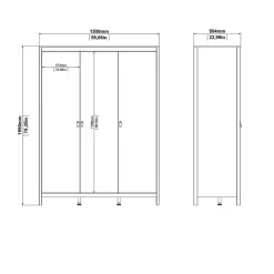 Kledingkast Dallas Wit - 150x199x59