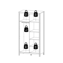 Kledingkast Dallas Zwart - 103x199x59