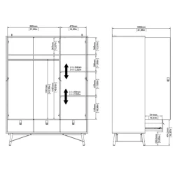 Kledingkast Denver Eiken - 150x200x60 cm