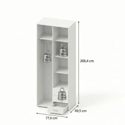 Kledingkast Harper Naturel - 78x201x50 cm