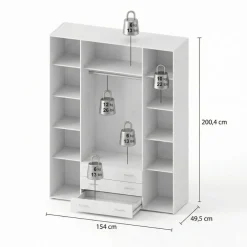 Kledingkast Harper Wit - 154x201x50 cm