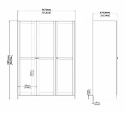Kledingkast Indy Taupe - 147x200x62 cm