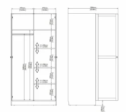 Kledingkast Indy Taupe - 99x200x62 cm