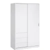 Kledingkast Luna Hoogglans Wit - 119x201x60 cm