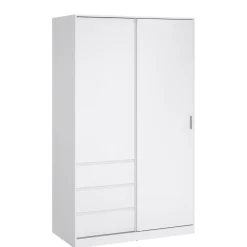 Kledingkast Luna Hoogglans Wit - 119x201x60 cm