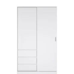 Kledingkast Luna Hoogglans Wit - 119x201x60 cm