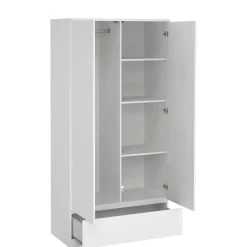 Kledingkast Luna Hoogglans Wit - 99x201x50 cm