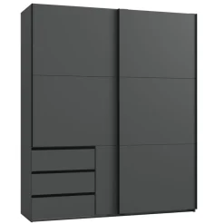Kledingkast Oss Donkergrijs - 200x236x65 cm